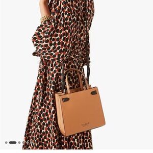 Kate Spade Tan Tote with Structured Design and Gold Accents